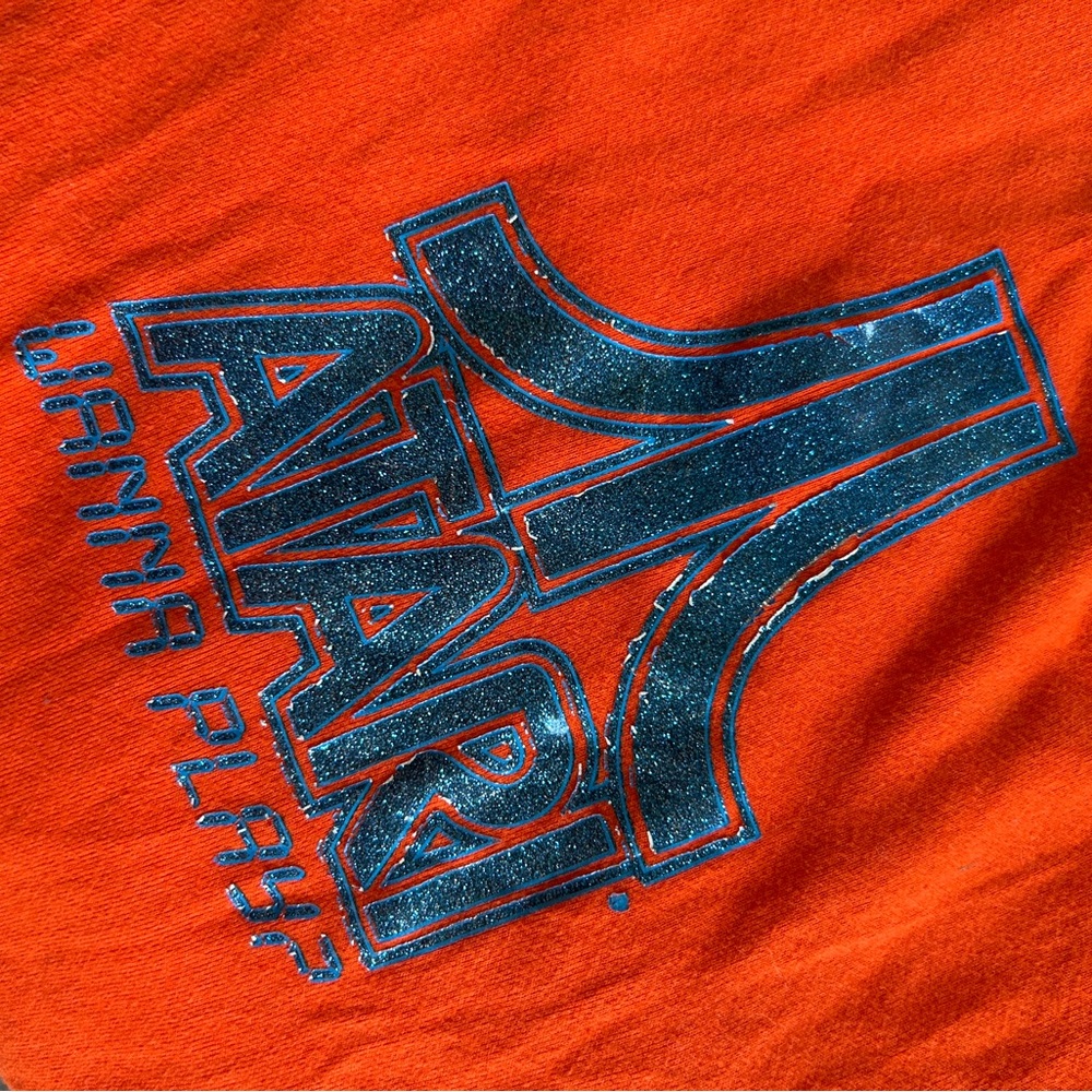 Vintage ATARI Orange and Blue Short Sleeve Tee with Graphic Design Sz Women’s L